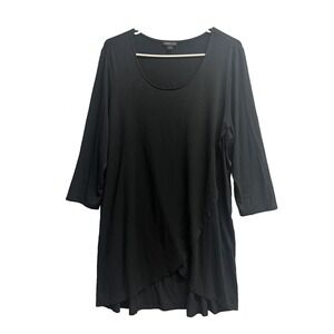 Jill  Stretch Tunic Black 3/4 Sleeves sz L